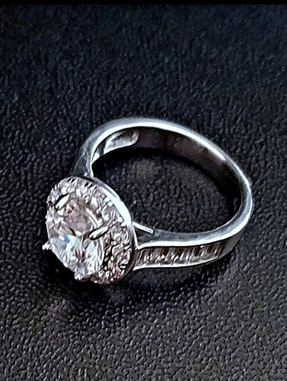 925 Sterling Silver & Simulated Diamonds Bella Luce Halo Ring Sz 6